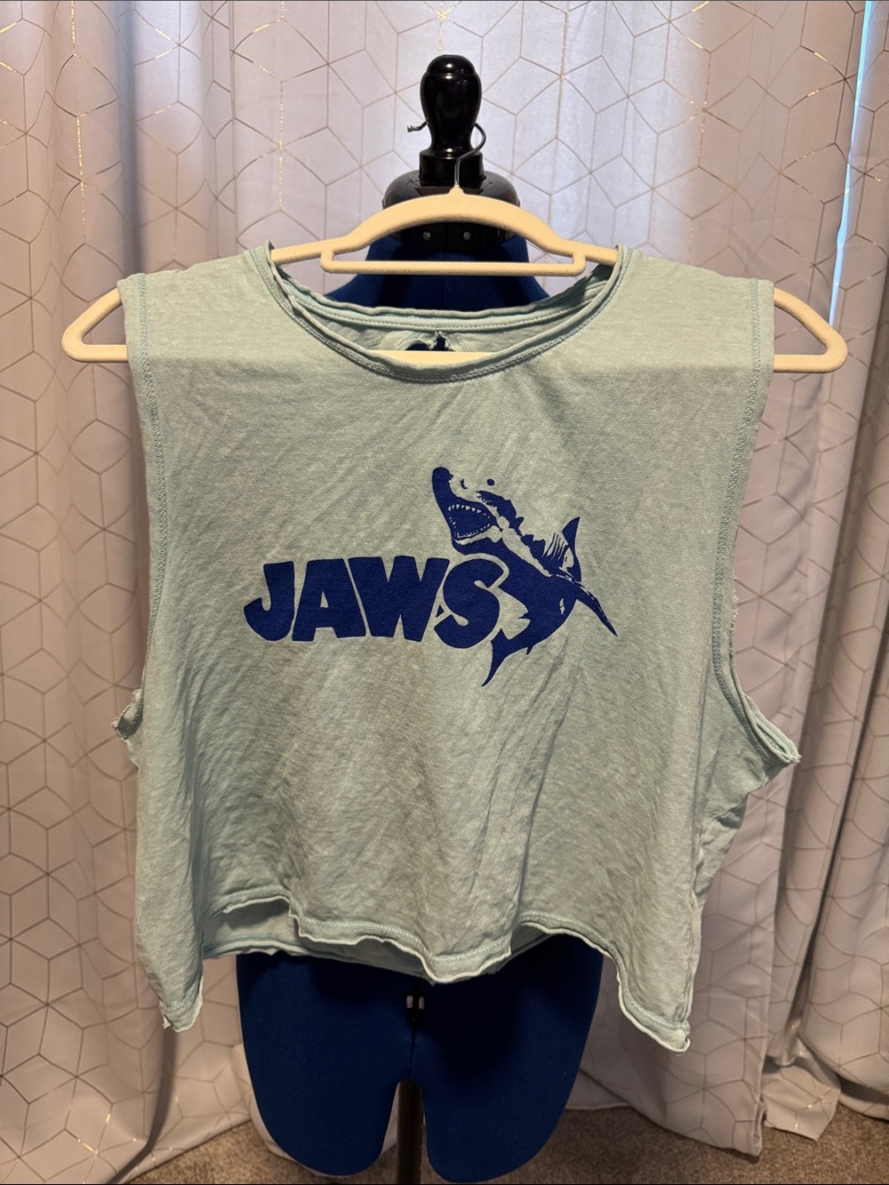 UNIVERSAL PARKS JAWS Graphic Crop Tank Top - distressed design